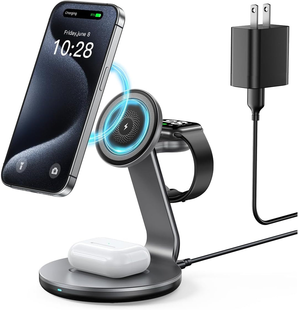 3-in-1 Magnetic Wireless Charger for MagSafe Compatibility