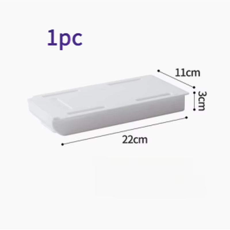 Sliding under Desk Drawer, Punch-Free Self-Adhesive Hidden Storage Organizer, Space-Saving Desk Tidy for Pens Stationery Gadgets