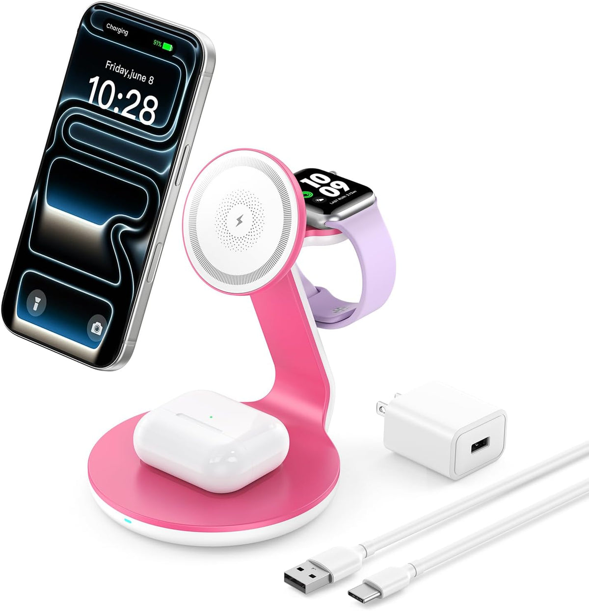 3-in-1 Magnetic Wireless Charger for MagSafe Compatibility