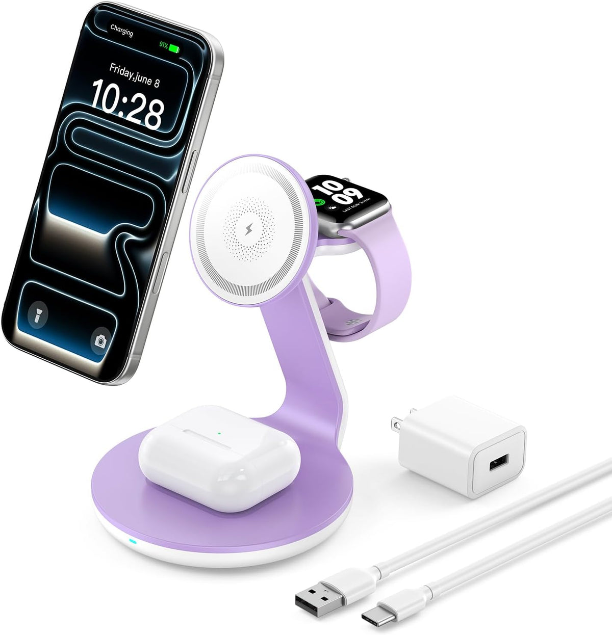 3-in-1 Magnetic Wireless Charger for MagSafe Compatibility