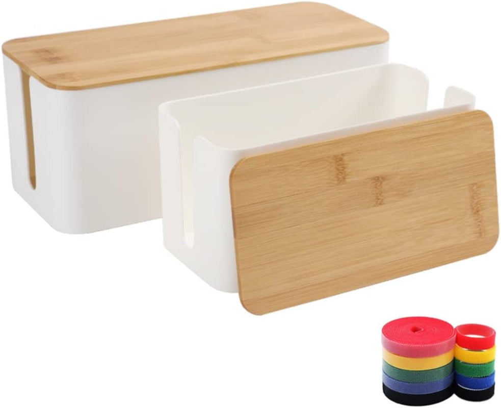 Bamboo Cable Management Box Set | Hide Power Strips – Everydayofficetech