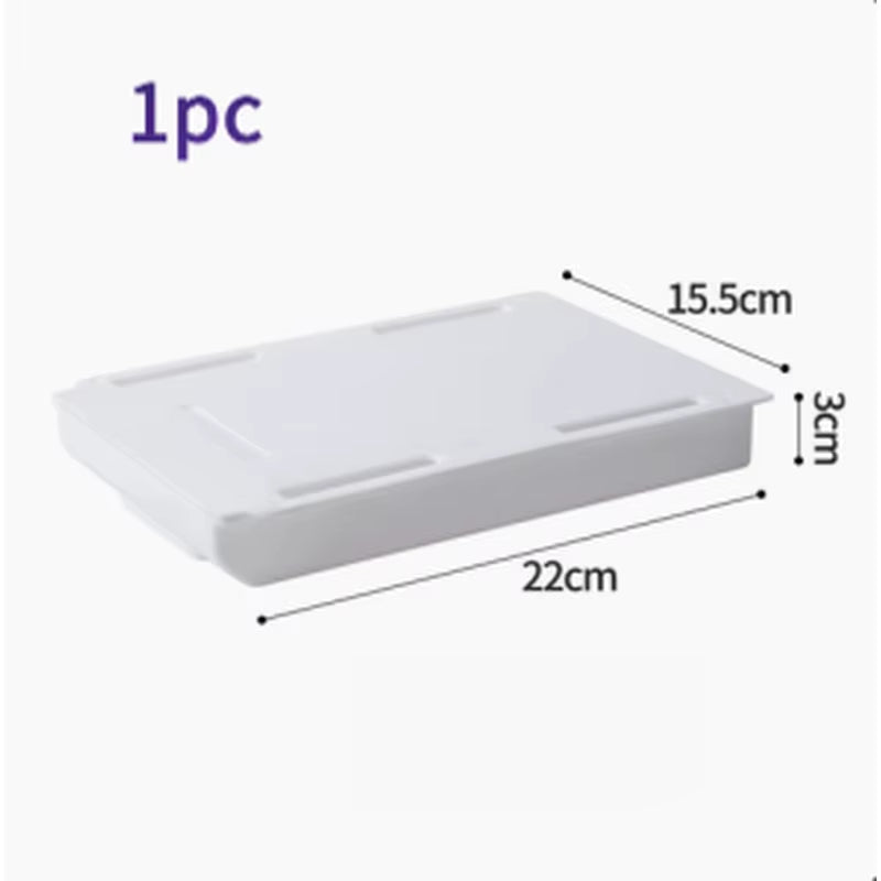 Sliding under Desk Drawer, Punch-Free Self-Adhesive Hidden Storage Organizer, Space-Saving Desk Tidy for Pens Stationery Gadgets