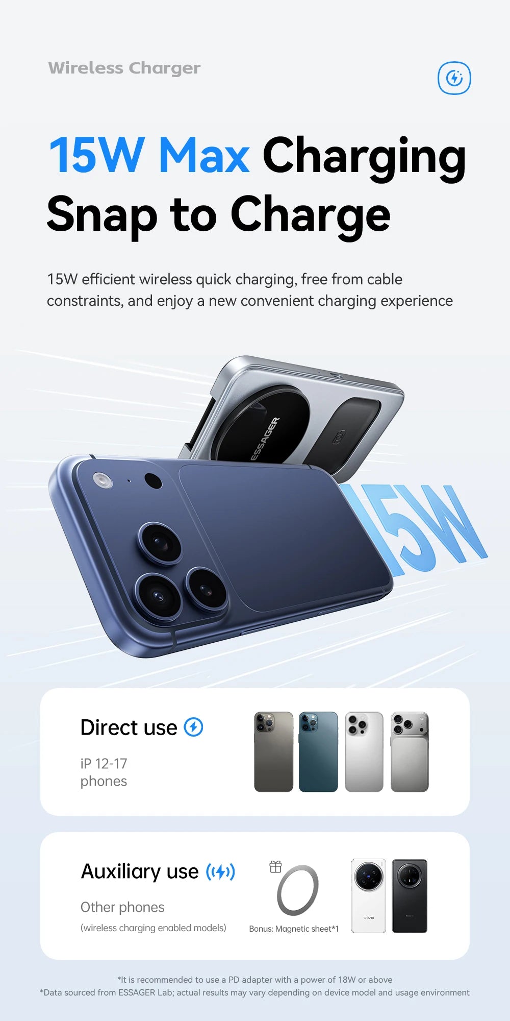 Wireless charging station features