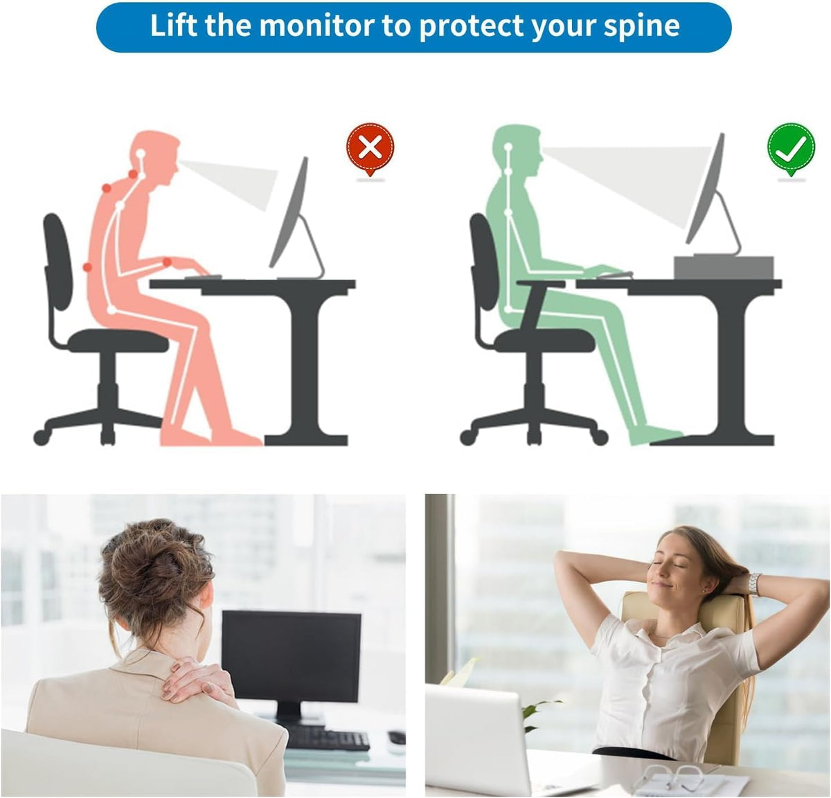 Elevated Computer Monitor Stand with Integrated Drawer