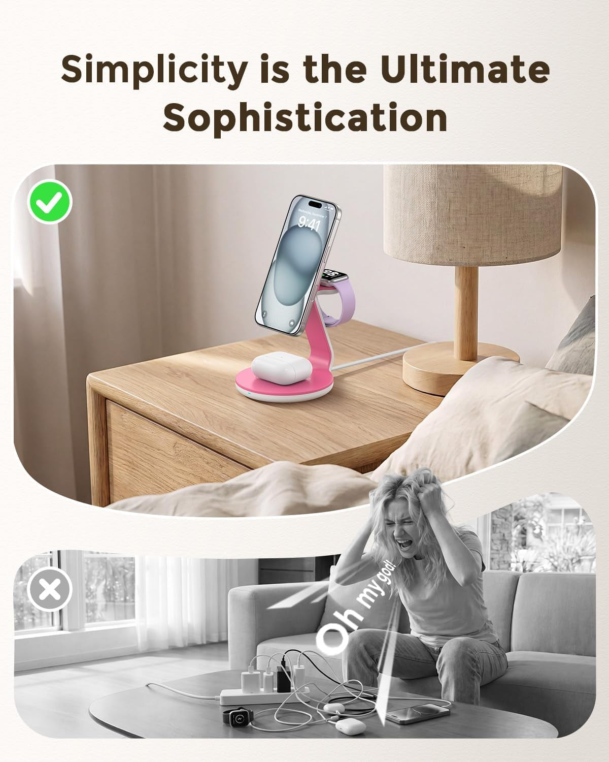 3-in-1 Magnetic Wireless Charger for MagSafe Compatibility